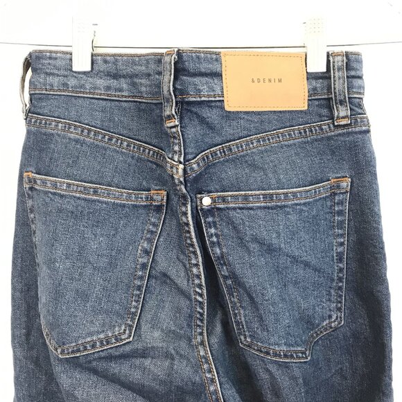 & DENIM Vintage Fit High Waist Straight Button-Fly Jeans Size 27 Medium Wash Den - Picture 8 of 10